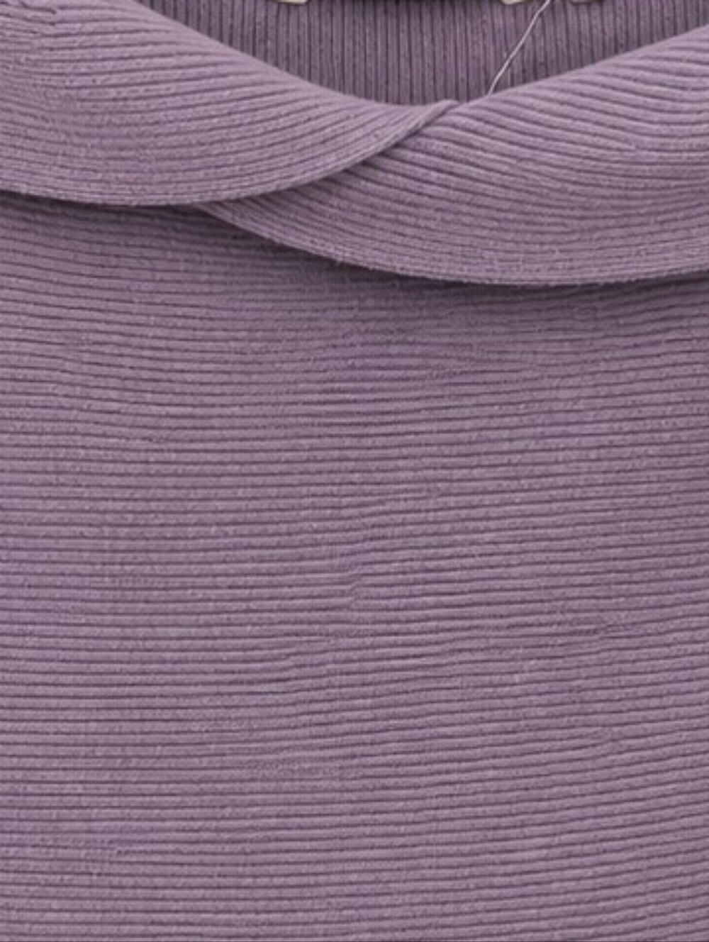 Soft Surroundings Ribbed Knit Cowl Neck Sweater Medium Muted Lavender - Picture 2 of 6